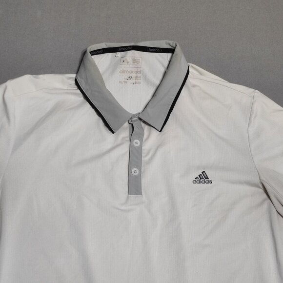 Adidas polo shirt men's size XL white colour Climacool Golf Active Wear - Picture 2 of 10